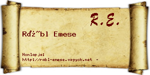 Rábl Emese névjegykártya
